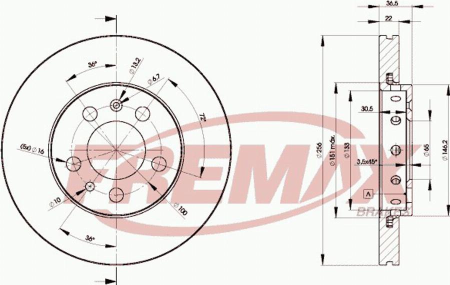 FREMAX BD-5617 - Bremžu diski www.autospares.lv