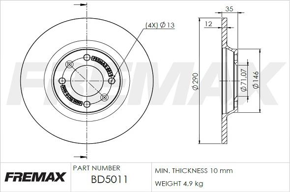 FREMAX BD-5011 - Bremžu diski autospares.lv