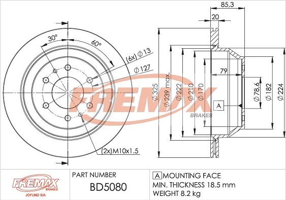 FREMAX BD-5080 - Bremžu diski www.autospares.lv