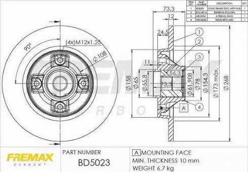 FREMAX BD-5023 - Bremžu diski www.autospares.lv