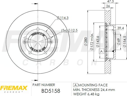 FREMAX BD-5158 - Bremžu diski autospares.lv