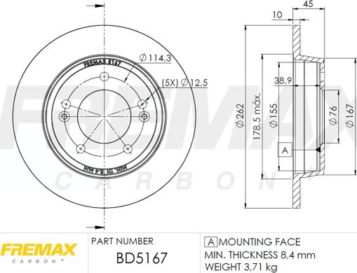 FREMAX BD-5167 - Bremžu diski www.autospares.lv