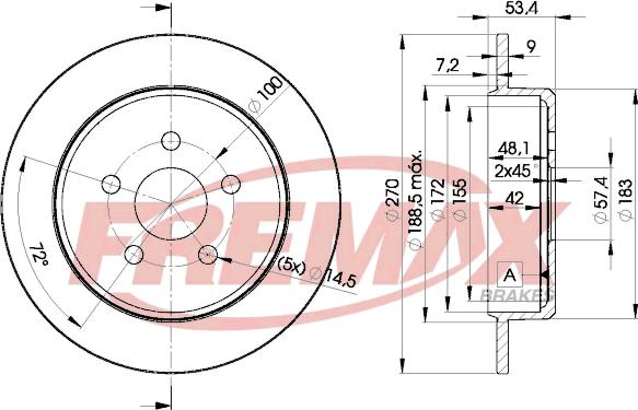 FREMAX BD-5114 - Bremžu diski www.autospares.lv