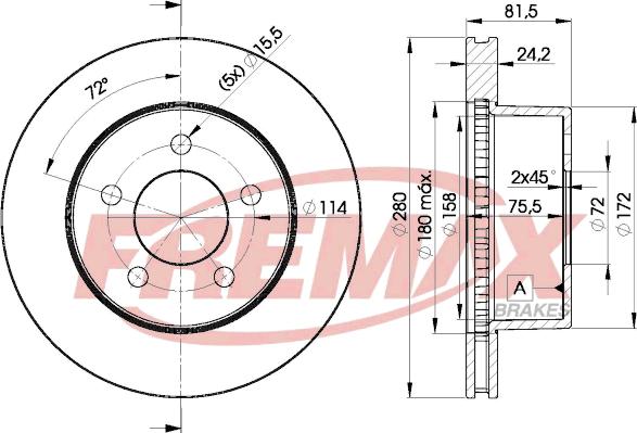 FREMAX BD-5115 - Bremžu diski www.autospares.lv