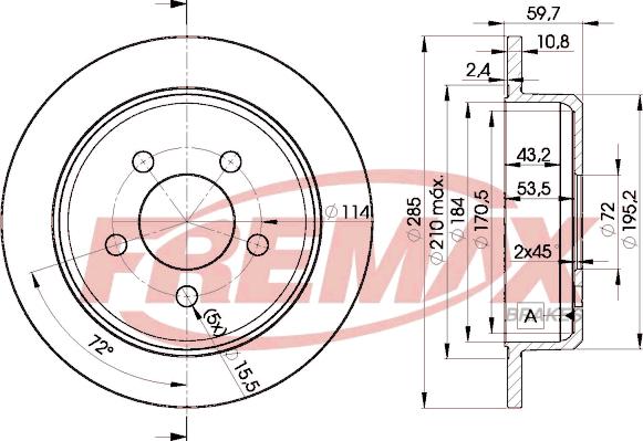 FREMAX BD-5116 - Bremžu diski autospares.lv