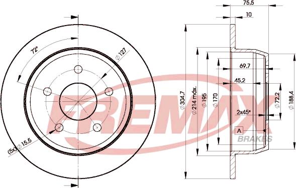 FREMAX BD-5118 - Bremžu diski www.autospares.lv