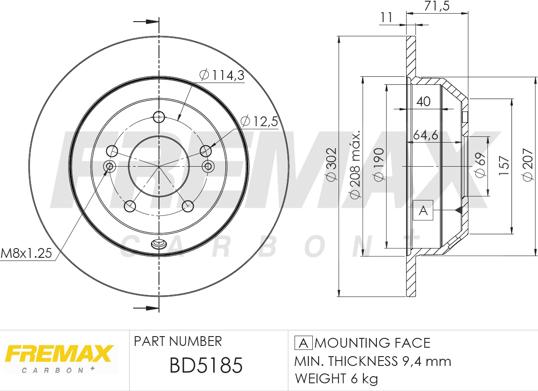 FREMAX BD-5185 - Bremžu diski www.autospares.lv