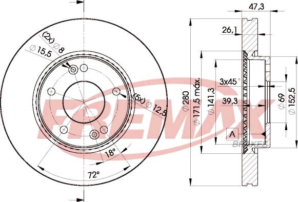 FREMAX BD-5171 - Bremžu diski autospares.lv