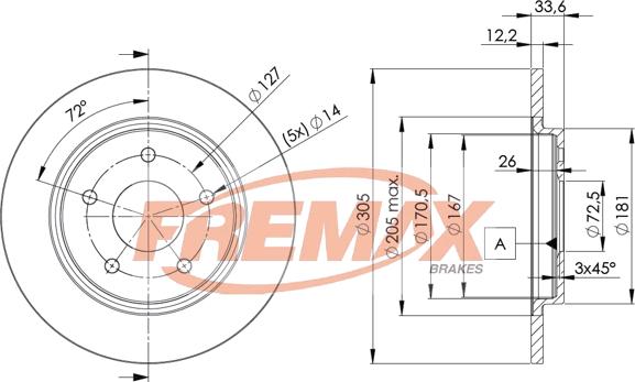 FREMAX BD-5173 - Bremžu diski autospares.lv