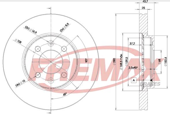 FREMAX BD-5890 - Bremžu diski www.autospares.lv