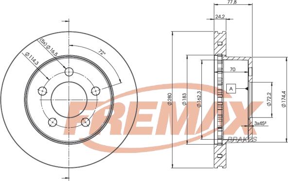 FREMAX BD-5396 - Bremžu diski www.autospares.lv