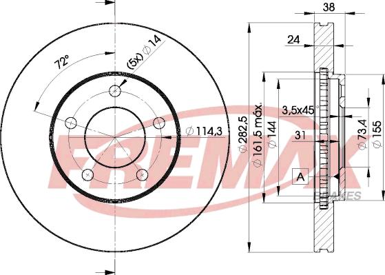 FREMAX BD-5346 - Bremžu diski autospares.lv