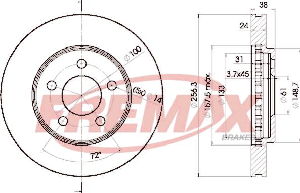 FREMAX BD-5348 - Bremžu diski www.autospares.lv