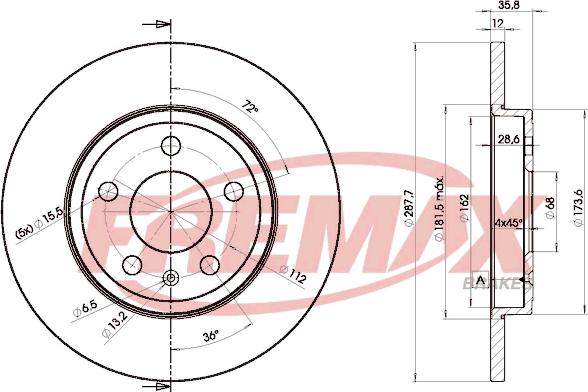 FREMAX BD-5316 - Bremžu diski www.autospares.lv