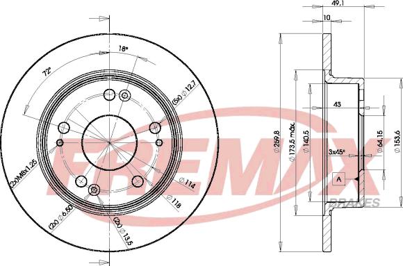 FREMAX BD-5252 - Bremžu diski www.autospares.lv