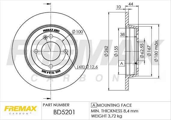 FREMAX BD-5201 - Bremžu diski www.autospares.lv