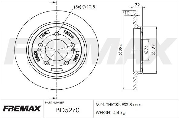 FREMAX BD-5270 - Bremžu diski www.autospares.lv