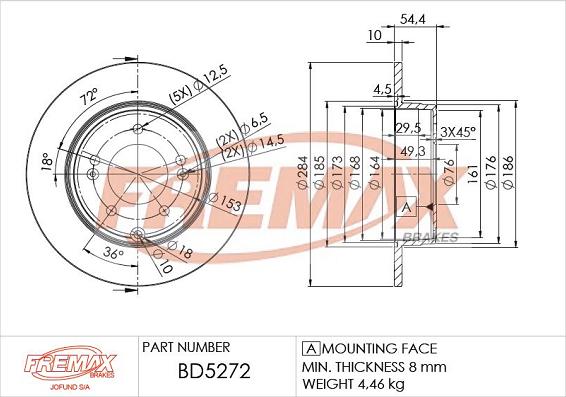 FREMAX BD-5272 - Bremžu diski www.autospares.lv