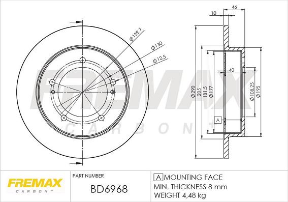 FREMAX BD-6968 - Bremžu diski www.autospares.lv