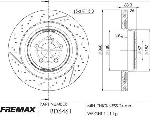 FREMAX BD-6461 - Bremžu diski www.autospares.lv