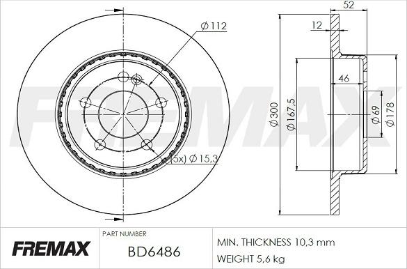 FREMAX BD-6486 - Bremžu diski www.autospares.lv