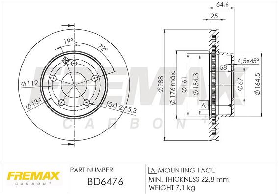 FREMAX BD-6476 - Bremžu diski www.autospares.lv