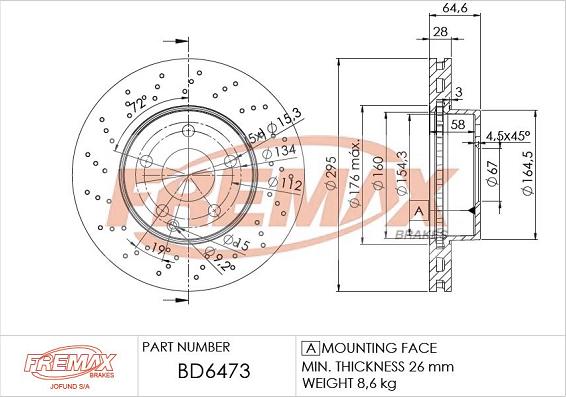 FREMAX BD-6473 - Bremžu diski www.autospares.lv