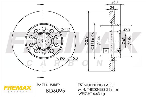 FREMAX BD-6095 - Bremžu diski www.autospares.lv