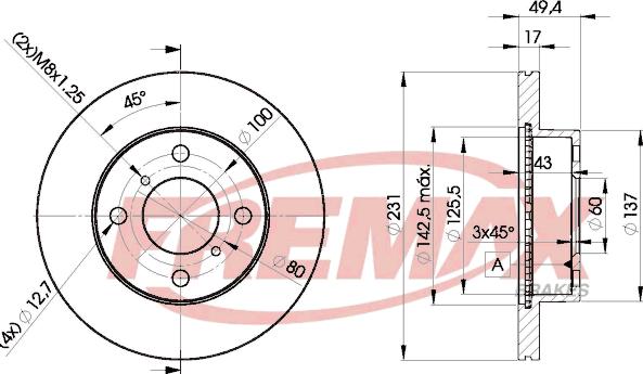 FREMAX BD-6044 - Bremžu diski www.autospares.lv