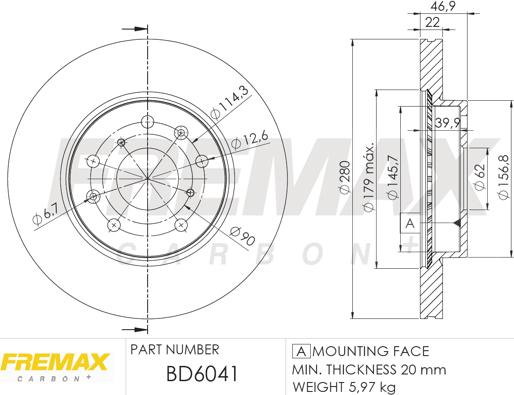 FREMAX BD-6041 - Bremžu diski www.autospares.lv