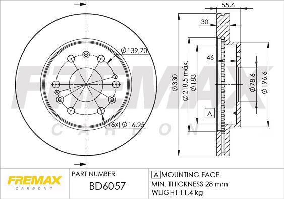 FREMAX BD-6057 - Bremžu diski www.autospares.lv