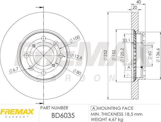 FREMAX BD-6035 - Bremžu diski www.autospares.lv