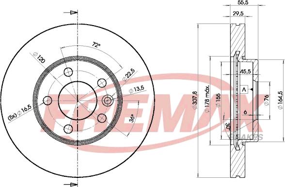 FREMAX BD-6153 - Bremžu diski www.autospares.lv