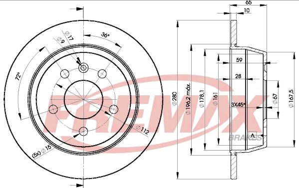 FREMAX BD-6381 - Bremžu diski www.autospares.lv