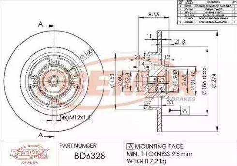 FREMAX BD-6328 - Bremžu diski www.autospares.lv