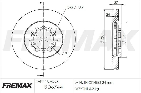 FREMAX BD-6744 - Bremžu diski autospares.lv