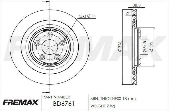 FREMAX BD-6761 - Bremžu diski www.autospares.lv