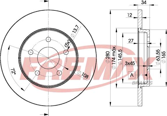 FREMAX BD-6768 - Bremžu diski autospares.lv