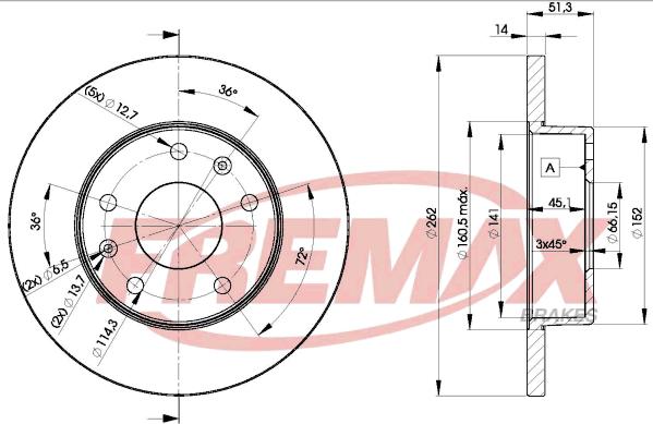 FREMAX BD-0903 - Bremžu diski www.autospares.lv