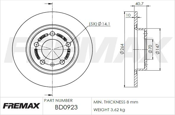 FREMAX BD-0923 - Bremžu diski www.autospares.lv