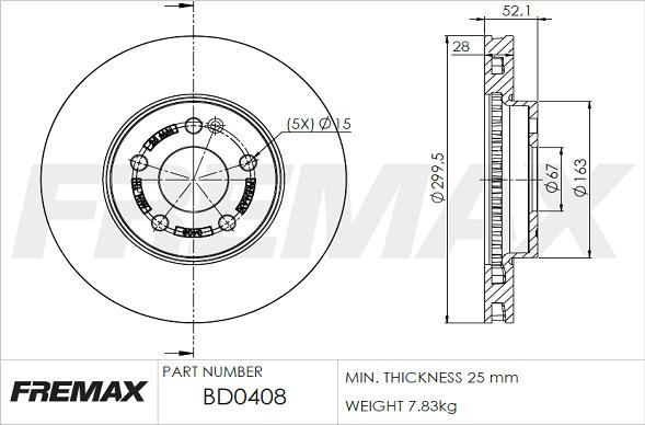 FREMAX BD-0408 - Bremžu diski www.autospares.lv