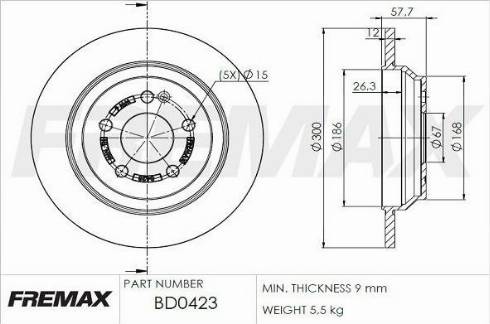 FREMAX BD-0423 - Bremžu diski www.autospares.lv