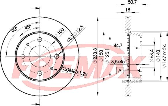 FREMAX BD-0550 - Bremžu diski www.autospares.lv