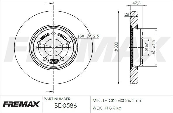 FREMAX BD-0586 - Bremžu diski www.autospares.lv