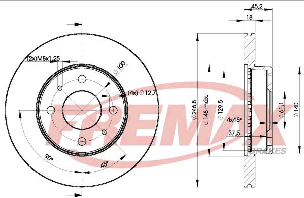 FREMAX BD-0602 - Bremžu diski www.autospares.lv