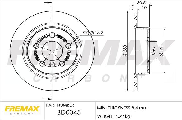 FREMAX BD-0045 - Bremžu diski www.autospares.lv