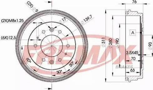 FREMAX BD-0006 - Bremžu trumulis www.autospares.lv