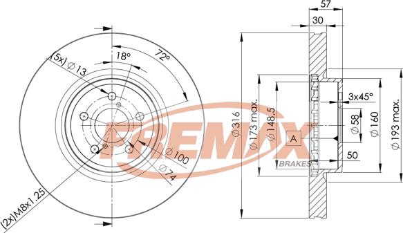 FREMAX BD-0035 - Bremžu diski www.autospares.lv