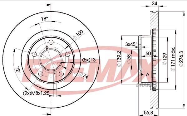 FREMAX BD-0033 - Brake Disc www.autospares.lv