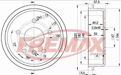 FREMAX BD-0114 - Bremžu trumulis www.autospares.lv